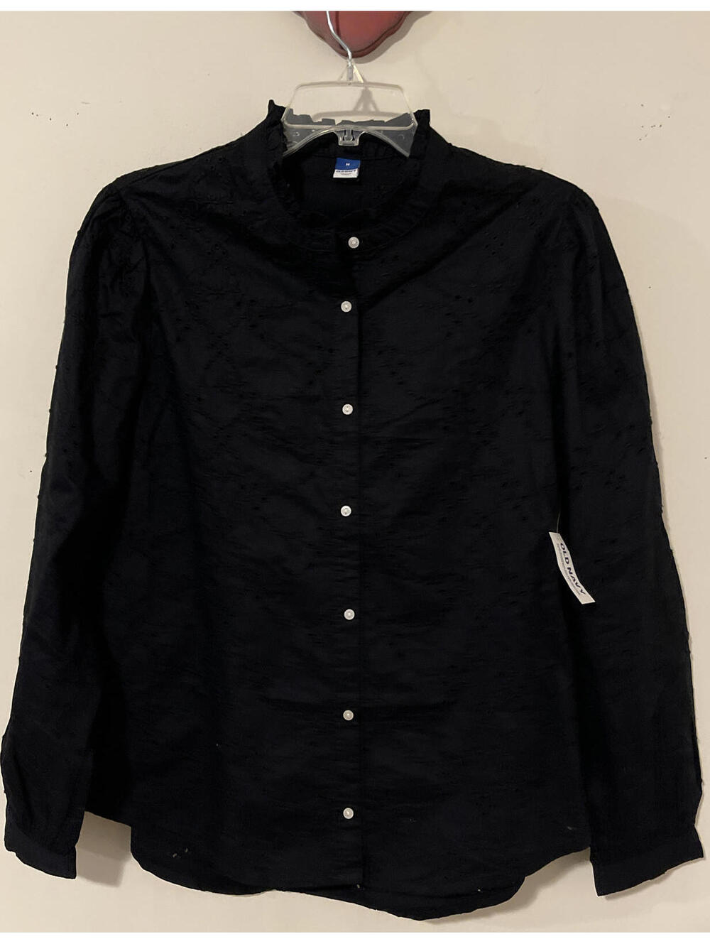 Old Navy Womens Medium Black Button-Up Dressy-Style Blouse NWT! A5163 - Picture 1 of 6